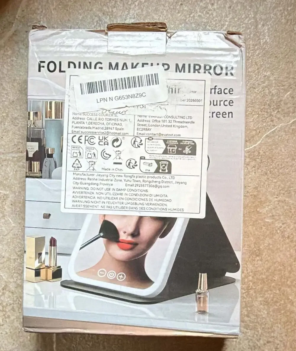 PINK COLOR Folding Makeup Mirror LED Lighted Vanity Mirror